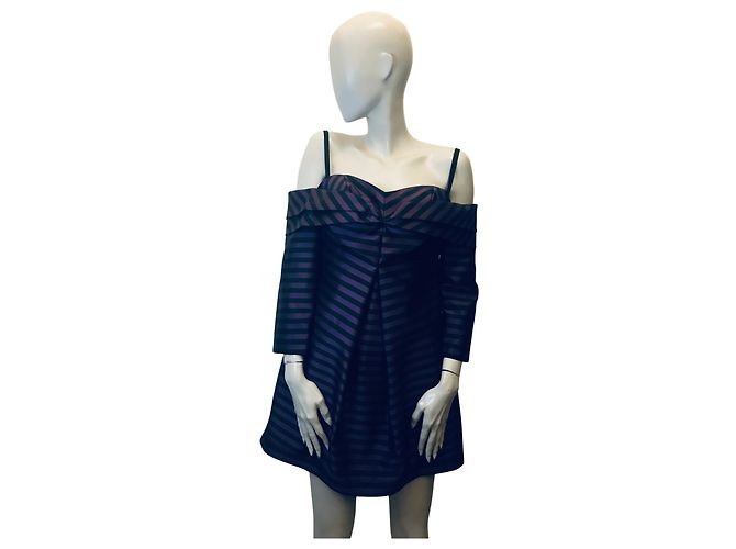 vestido Mangano a rayas Negro Púrpura - vista 6