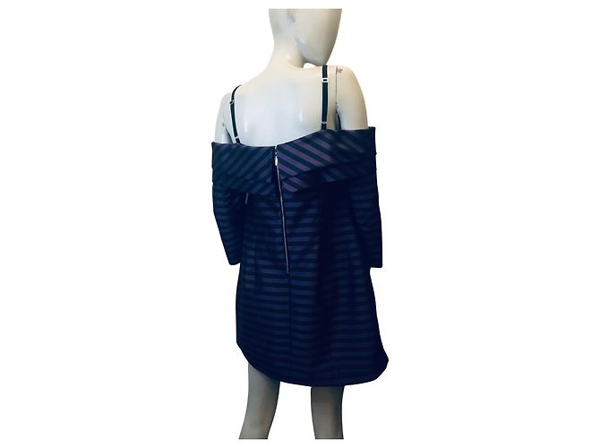 vestido Mangano a rayas Negro Púrpura - vista 7