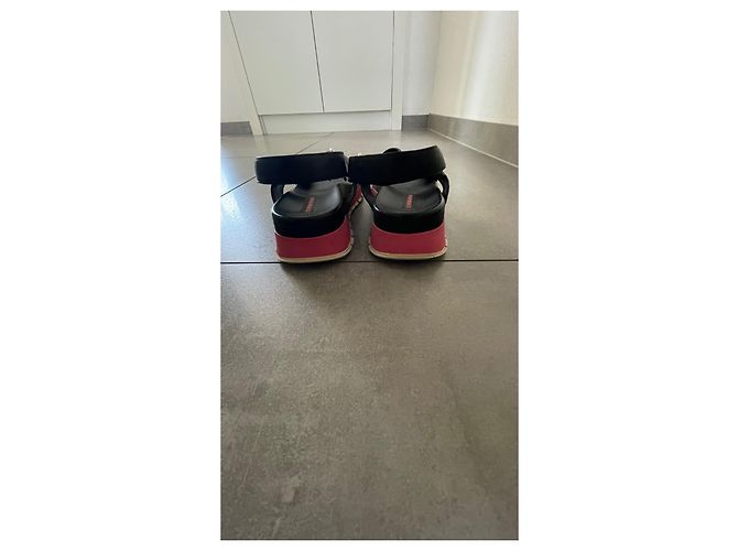 Sandali Prada in pelle nera con chiusura a velcro Nero - vista 3