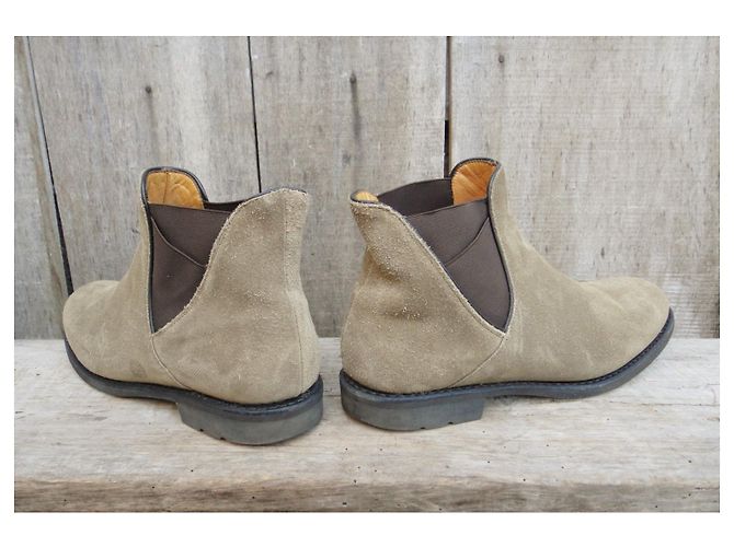 Botas Chelsea Paraboot Ante Beige 39 - vista 4