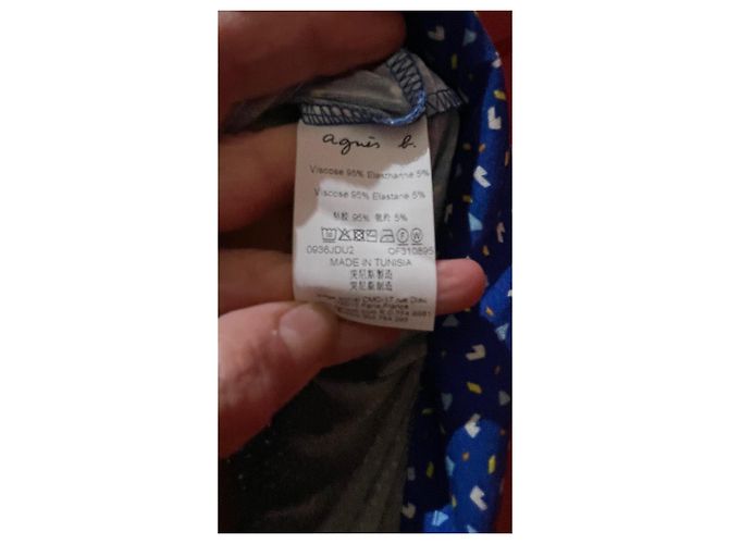 Falda Agnès b. Estampado Geométrico Azul Viscosa Multicolor - vista 3