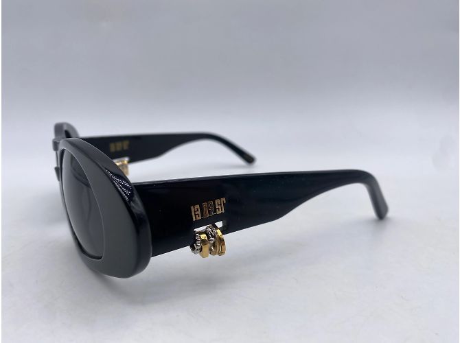 Autre Marque Nicht signierte / Unsigned Sonnenbrille T. Kunststoff Schwarz - Ansicht 2