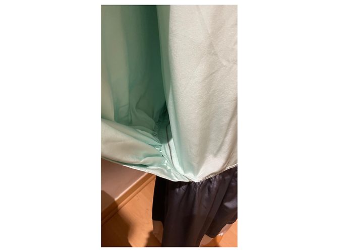 Tibi Seiden Cape Kleid Grau Creme Hellgrün - Ansicht 4
