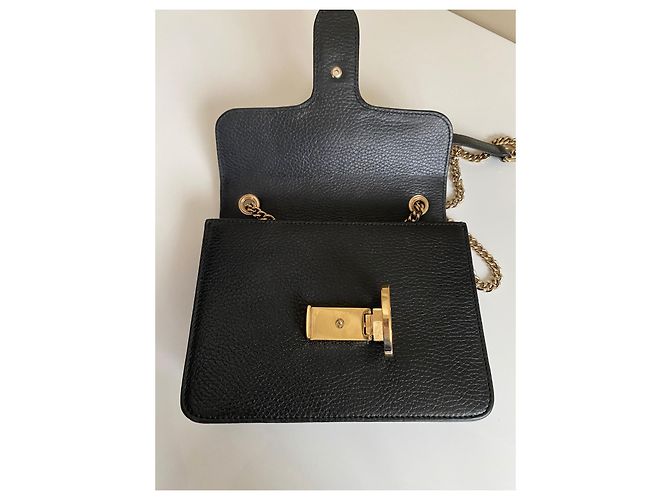 Borsa a tracolla Gucci Interlocking GG catena pelle nera Nero - vista 10