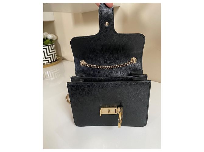 Borsa a tracolla Gucci Interlocking GG catena pelle nera Nero - vista 11