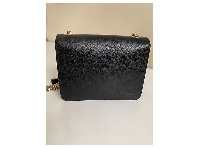 Borsa a tracolla Gucci Interlocking GG catena pelle nera Nero - vista 4