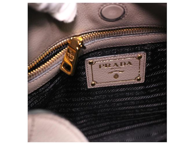 PRADA Umhängetasche Büffelleder Ziegenfell Grau Auth 38439BEIM - Ansicht 17