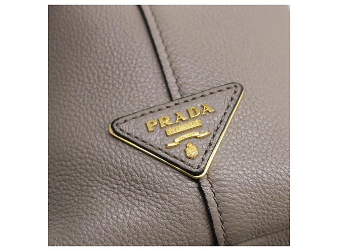 PRADA Umhängetasche Büffelleder Ziegenfell Grau Auth 38439BEIM - Ansicht 9