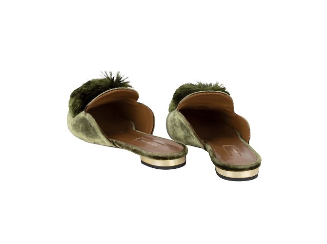 Aquazzura Powder Puff Pompon Mule Flat - vista 3