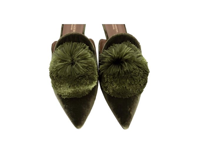 Aquazzura Powder Puff Pompon Mule Flat - vista 4