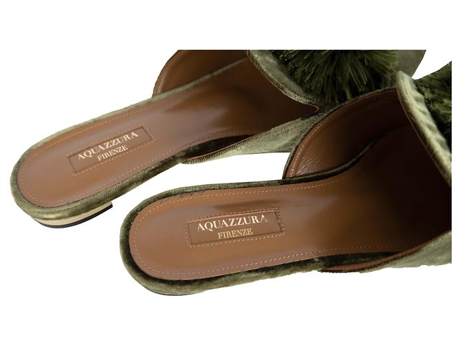 Aquazzura Powder Puff Pompon Mule Flat - vista 5