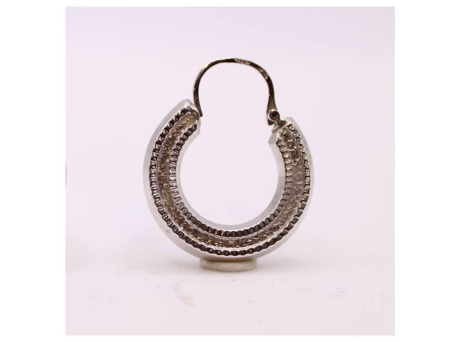 Autre Marque Orecchini in oro bianco 750%o creoli Silver hardware - vista 4