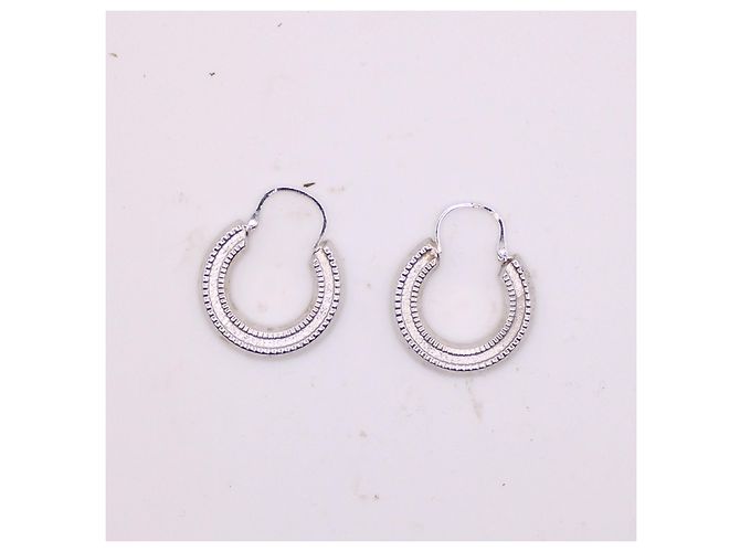 Autre Marque Orecchini in oro bianco 750%o creoli Silver hardware - vista 5