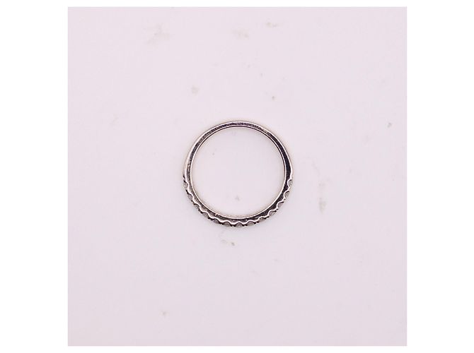 Autre Marque Halbes Ehering-Set 13 Diamanten aus Weißgold 750%O Silber Hardware - Ansicht 3