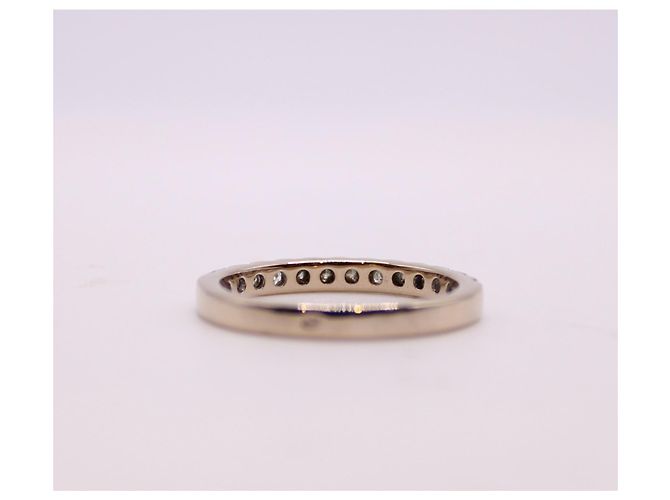 Autre Marque Halbes Ehering-Set 13 Diamanten aus Weißgold 750%O Silber Hardware - Ansicht 4