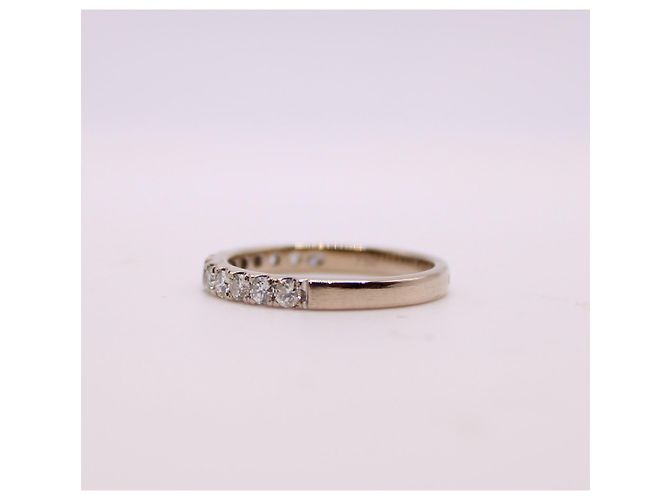 Autre Marque Halbes Ehering-Set 13 Diamanten aus Weißgold 750%O Silber Hardware - Ansicht 5