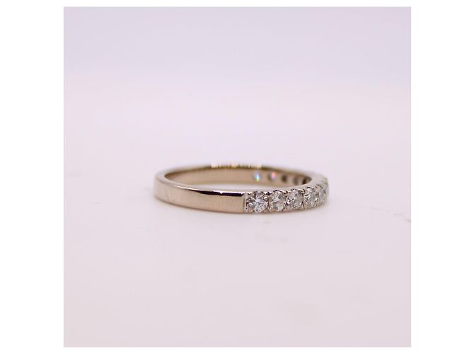 Autre Marque Halbes Ehering-Set 13 Diamanten aus Weißgold 750%O Silber Hardware - Ansicht 7