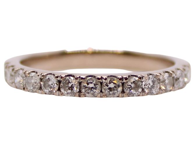 Autre Marque Halbes Ehering-Set 13 Diamanten aus Weißgold 750%O Silber Hardware - Ansicht 9
