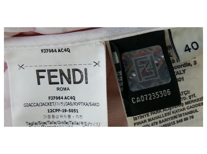 Fendi SS20 jaqueta acolchoada de seda rosa claro - view 9