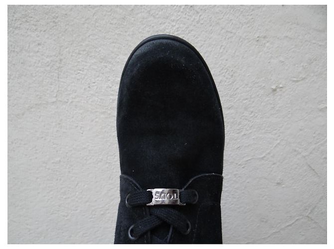 Stivaletti con lacci in pelle nera Tod's Nero - vista 11