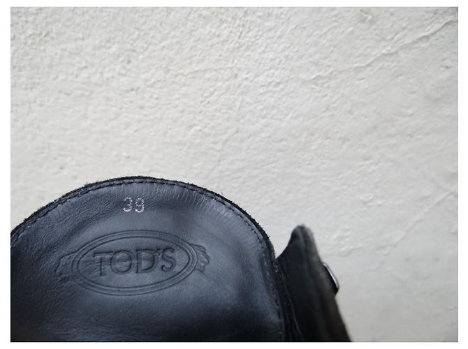 Stivaletti con lacci in pelle nera Tod's Nero - vista 14
