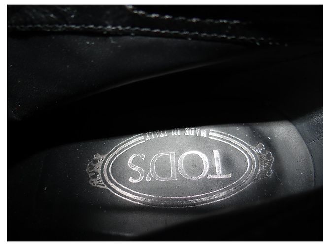 Stivaletti con lacci in pelle nera Tod's Nero - vista 15