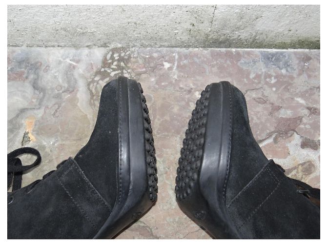 Stivaletti con lacci in pelle nera Tod's Nero - vista 4