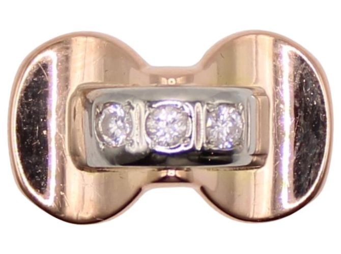 Autre Marque Ring aus Gelbgold 750%o Trilogie der Diamanten Gold hardware - Ansicht 10