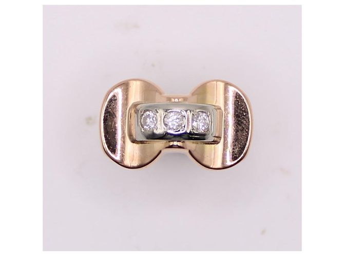Autre Marque Ring aus Gelbgold 750%o Trilogie der Diamanten Gold hardware - Ansicht 2