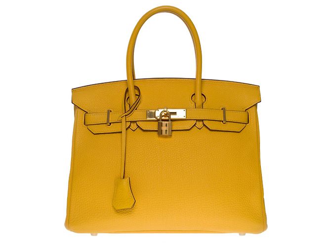 Hermès Borsa Hermes Birkin 30 in Pelle Gialla - 101104 Giallo - vista 2