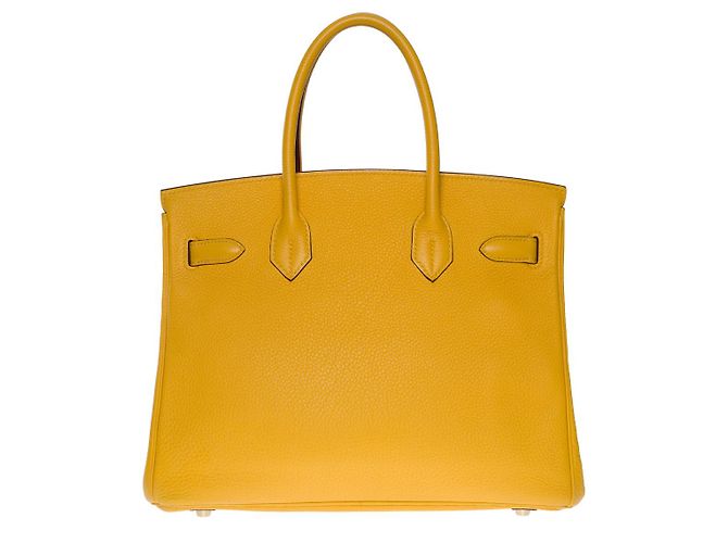 Hermès Borsa Hermes Birkin 30 in Pelle Gialla - 101104 Giallo - vista 3