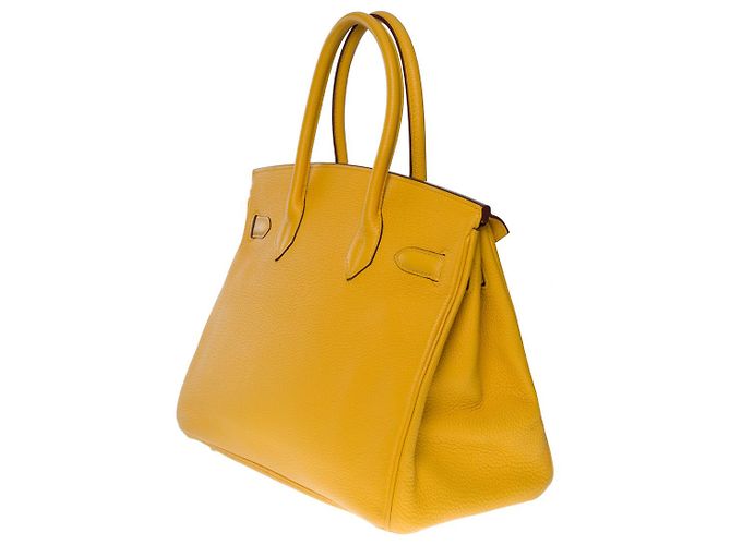 Hermès Borsa Hermes Birkin 30 in Pelle Gialla - 101104 Giallo - vista 5