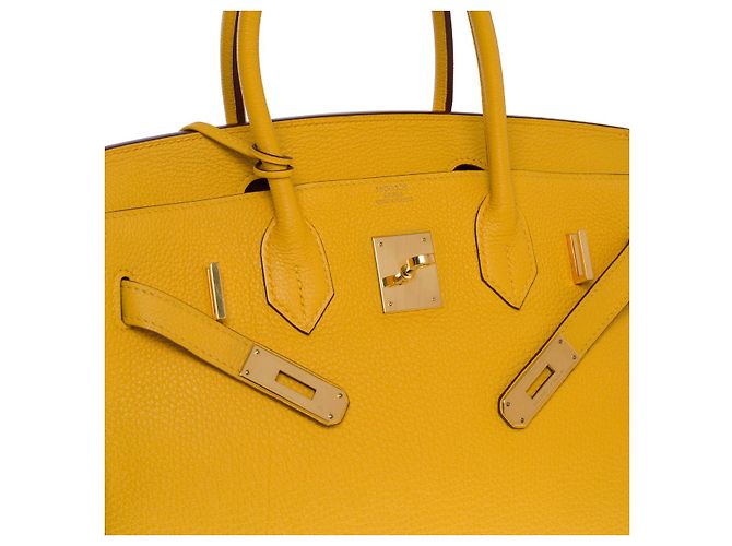 Hermès Borsa Hermes Birkin 30 in Pelle Gialla - 101104 Giallo - vista 6