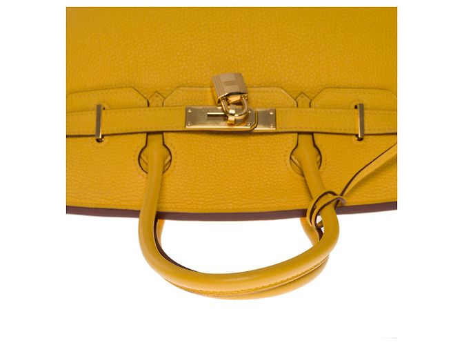 Hermès Borsa Hermes Birkin 30 in Pelle Gialla - 101104 Giallo - vista 9