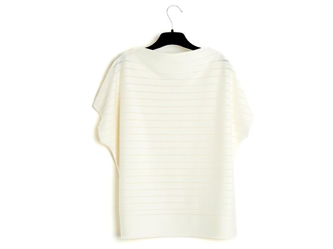 Issey Miyake Pekin Stricktop Creme 38 Roh - Ansicht 4