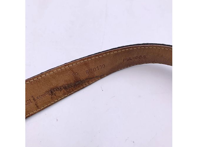 Fendi Schwarzer Monogramm-Zucca-Gürtel, FF-Schnallengröße 80/32 - Ansicht 4