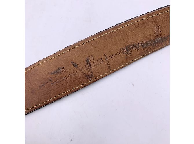 Fendi Schwarzer Monogramm-Zucca-Gürtel, FF-Schnallengröße 80/32 - Ansicht 5