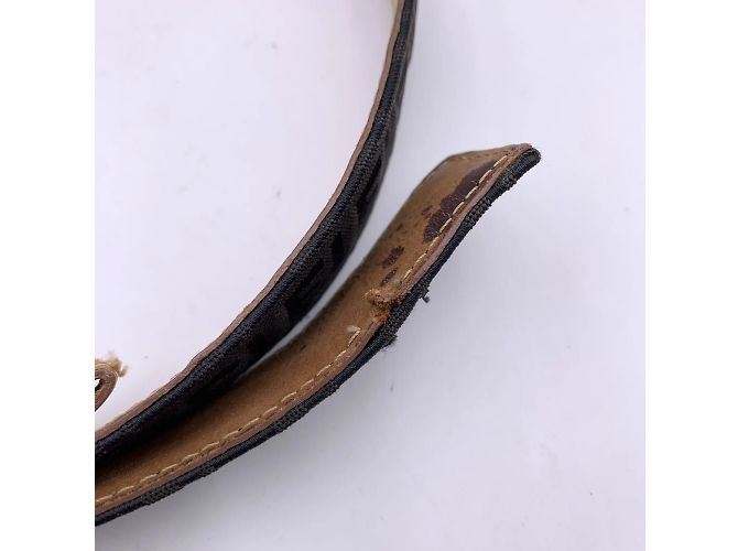 Fendi Schwarzer Monogramm-Zucca-Gürtel, FF-Schnallengröße 80/32 - Ansicht 6