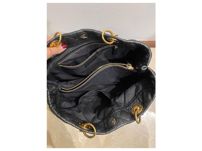 Dior Lady Dior Soft Tragetasche aus schwarzem Lammleder - Ansicht 10