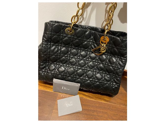 Dior Lady Dior Soft Tragetasche aus schwarzem Lammleder - Ansicht 11
