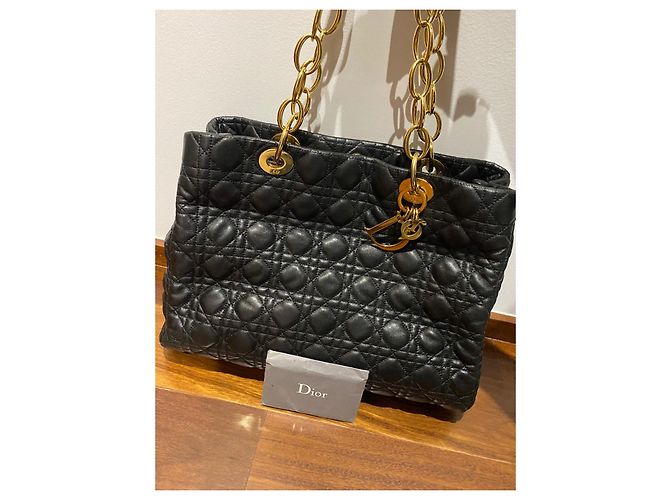 Dior Lady Dior Soft Tragetasche aus schwarzem Lammleder - Ansicht 13