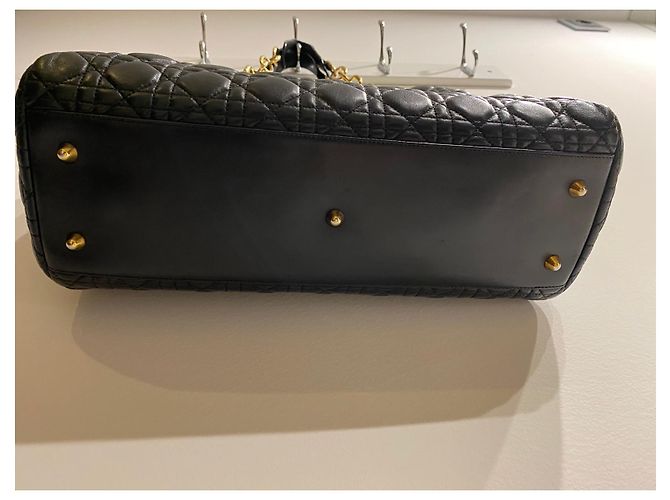 Dior Lady Dior Soft Tragetasche aus schwarzem Lammleder - Ansicht 3