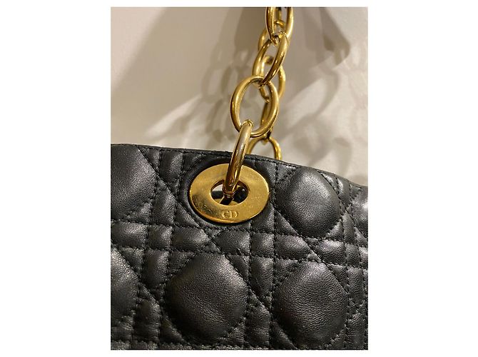 Dior Lady Dior Soft Tragetasche aus schwarzem Lammleder - Ansicht 4