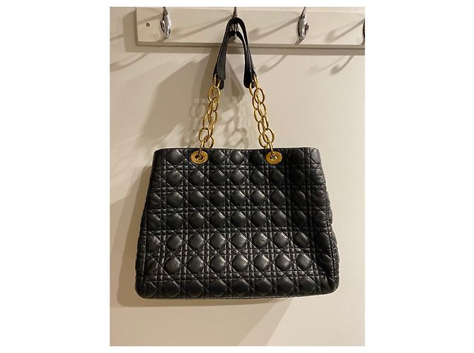 Dior Lady Dior Soft Tragetasche aus schwarzem Lammleder - Ansicht 7