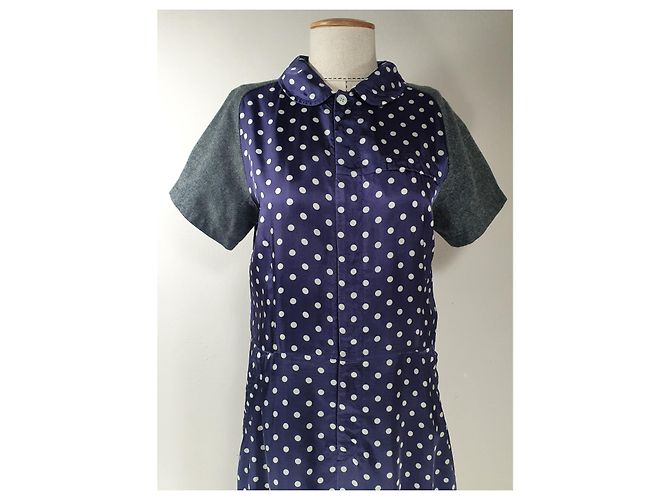 Abito Midi a Pois Blu Comme Des Garcons - vista 2