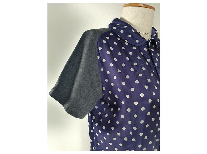 Abito Midi a Pois Blu Comme Des Garcons - vista 4