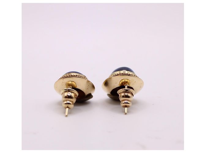 Autre Marque Orecchini in oro giallo con zaffiro a stella 750%O Blu Gold hardware - vista 7