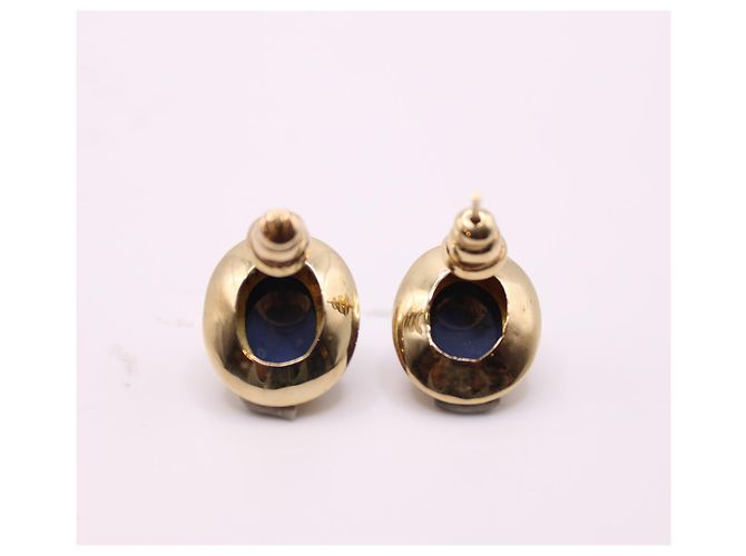 Autre Marque Orecchini in oro giallo con zaffiro a stella 750%O Blu Gold hardware - vista 8