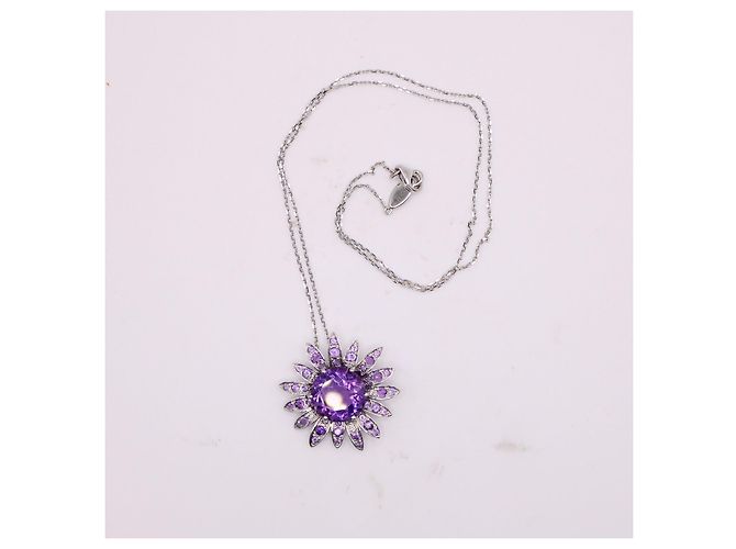 Collana Mauboussin "Notti malva" in oro bianco 750%o e ametista Silver hardware Viola scuro - vista 3