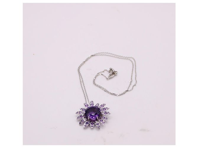 Collana Mauboussin "Notti malva" in oro bianco 750%o e ametista Silver hardware Viola scuro - vista 4